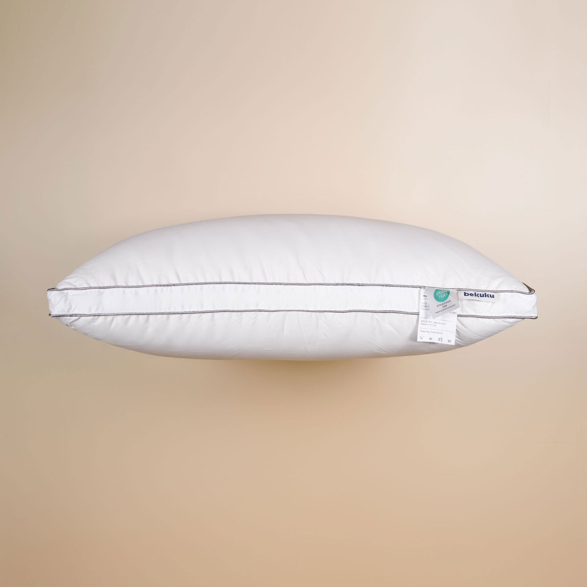 Luxury Silver piping White 100% Goose Down Pillow