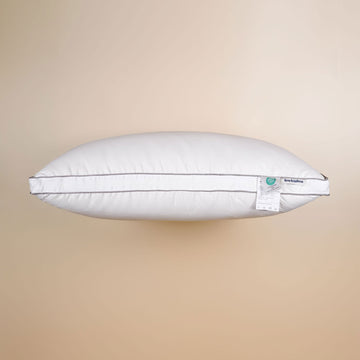 Luxury Silver piping White 100% Goose Down Pillow